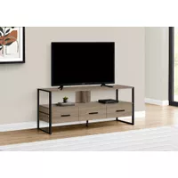 TV Stand/ 48 Inch/ Console/ Media Entertainment Center/ Storage Drawers/ Living Room/ Bedroom/ Laminate/ Metal/ Brown/ Black/ Contemporary/ Modern