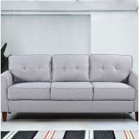 Kouchouk 78.7'' Linen Flared Arm Sofa - light Grey
