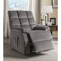 ACME Ipompea Recliner with Power Lift and Massage in Gray Velvet
