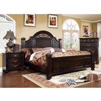 Furniture of America Grande 3-Piece Dark Walnut Bed Set - Queen