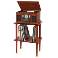 Victrola Navigator Bluetooth Record Player with Matching Record Stand - Mahogany