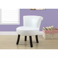 Juvenile Chair/ Accent/ Kids/ Upholstered/ Pu Leather Look/ White/ Contemporary/ Modern