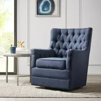 Blue Mathis Swivel Glider Chair