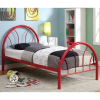 Furniture of America Linden Double Arch Metal Full Bed - Red