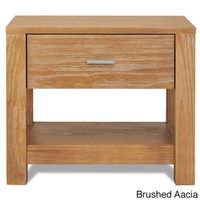 Grain Wood Furniture Loft Solid Wood 1-drawer Nightstand - Brushed Acacia
