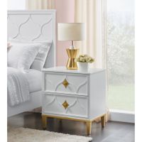 Emma 2 Drawer Nightstand in White and Gold by Martin Svensson Home - 2-drawer