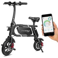 SwagCycle Pro Folding Electric Bike, Pedal Free and App Enabled, 18 mph E Bike with USB Port to Charge on The Go (Black)