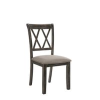 ACME Claudia II Side Chair (Set-2), Fabric & Weathered Gray