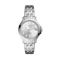 Fossil - Ladies FB-01 Three Hands Silver-Tone Watch Silver Dial