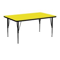 16.25-25.25-Inch Height-adjustable Laminate/ Chrome Preschool Activity Table - Yellow