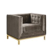 Chic Home Evie Velvet Plush Modern Contemporary Accent Club Chair - Taupe