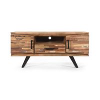 Antwerp Boho Handcrafted Reclaimed Wood TV Stand by Christopher Knight Home - Natural + Black