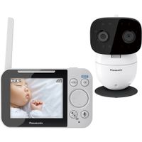 Panasonic - Long Range Video Baby Monitor and 3.5"Screen - Black/White