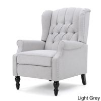 Walter Light Beige Fabric Recliner Club Chair by Christopher Knight Home - Light Grey