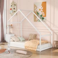 Merax Wooden House Bed Daybed - White - Twin