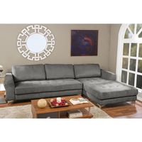 Agnew Contemporary Charcoal/Grey Fabric Right Facing Sectional Sofa - Sectional Sofa-Grey