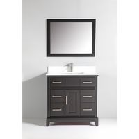 Vanity Art Phoenix Stone Top 36-inch Single-sink Bathroom Vanity Set - Painted - Espresso
