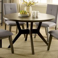 Furniture of America Remi Mid-Century Modern Angular Grey Round Dining Table - Grey