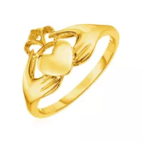 14k Yellow Gold Claddagh Ring (Size 7)