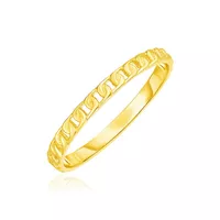 14k Yellow Gold Ring with Bead Texture (...