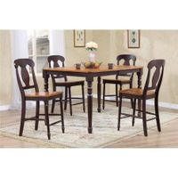 Iconic Furniture STC53-WY-MA 24 in. Napoleon Back Counter Stool&#44; Whiskey Seat & Mocha Frame