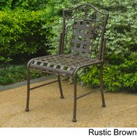 International Caravan Mandalay Iron Patio Bistro Chairs (Set of 2) - Brown