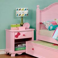 Furniture of America Matilda Transitional 1-drawer Youth Nightstand - Pink