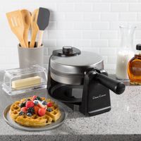 Waffle Iron-Classic 180 Rotation Flip Waffle Maker with Nonstick Plates, Removable Drip Pan, Folding Handle by Classic Cuisine