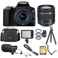 Canon EOS Rebel SL3 DSLR Camera with EF-S 18-55mm f/4-5.6 IS STM Lens Black - Bundle With Camera Case, 32GB U3 SDHC Card, Video Light, Stereo Condenser Microphone, Joby GorillaPod 3K Kit, And More