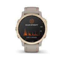 Garmin - fēnix 6S Pro Solar GPS Smartwatch 42mm Fiber-Reinforced Polymer - Light Gold