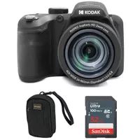KODAK PIXPRO AZ405 Astro Zoom 20MP Full HD Digital Camera, Black, Bundle with 32GB Memory Card and Camera Bag