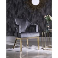 Chic Home Danu Velvet Upholstered Accent Chair - Grey