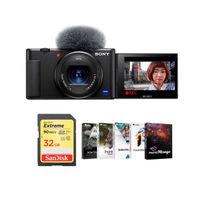 Sony ZV-1 Compact 4K HD Camera Free Bundle With 32GB SDHC U3 Memory Card, PC Software Package