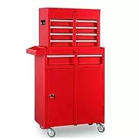 TCE ATBT1204T-RED Torin Rolling Garage Workshop Tool Organizer: Detachable 4 Drawer Tool Chest with Large Storage Cabinet and Adjustable Shelf, Red