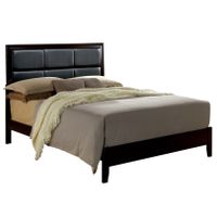 Furniture of America Hoss Modern Espresso Faux Leather Panel Bed - King