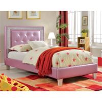 Furniture of America Hilary Full Tufted Faux Leather Platform Bed