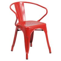 Flash Furniture Metal Indoor-Outdoor Chair with Arms, Multiple Colors