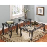 Signature Design by Ashley, Exeter Black Brown 3-piece Occasional Table Set - Exster 3-piece Occasional Table