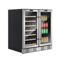 30 in. Dual Zone 33-Bottle Wine 96-Can Beverage Cooler Refrigerator - Stainless Steel