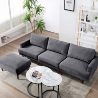 Sectional Couch Sofa with Ottoman Conver...