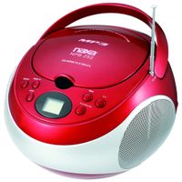 Naxa NPB252RED / NPB-252RED Portable MP3/CD Player with AM/FM Stereo Radio