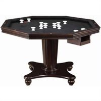 Coaster Poker Table with Octagon Table Top in Dark Mahogany