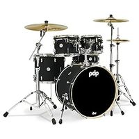 Pacific Drums & Percussion Drum Set Concept Maple 5-Piece, Satin Black Shell Pack (PDCM2215BK)