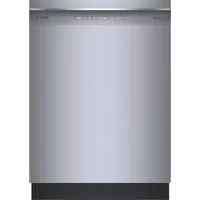 Bosch - 300 Series 24" Front Control Smart Built-In Stainless Steel Tub Dishwasher with 3rd Rack and AquaStop Plus, 46dBA - Stainless Steel