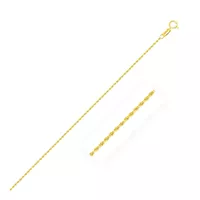 10k Yellow Gold Diamond Cut Rope Anklet 1.25mm (10 Inch)
