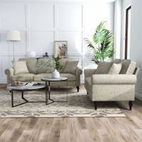 Igny Traditional 2-Piece Living Room Set by Furniture of America - Light Brown - without Care Kit