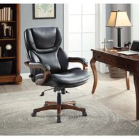 Serta Big & Tall - chair - bonded leather  bentwood - black