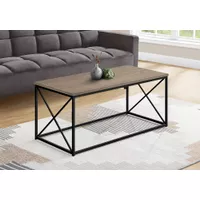 Coffee Table/ Accent/ Cocktail/ Rectangular/ Living Room/ 40"L/ Metal/ Laminate/ Brown/ Black/ Contemporary/ Modern