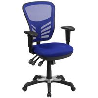 Mid-Back Mesh Chair with Triple Paddle Control - Light Gray