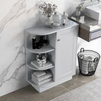 Modern Bathroom Storage Cabinet Open Style Shelf Cabinet with Adjustable Plates Ample Storage Space. - Grey